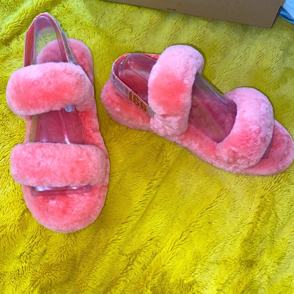 UGG fur slides size 9